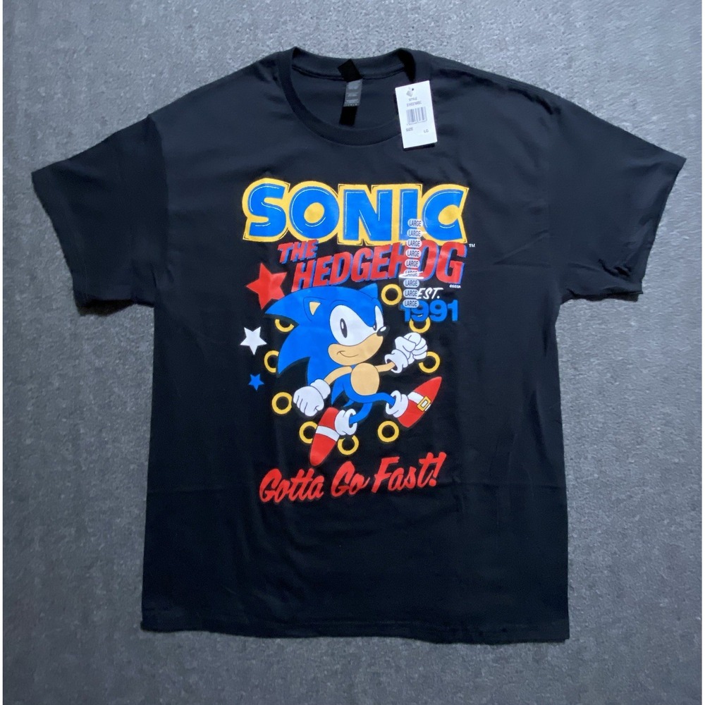 VINTAGE STYLE SONIC THE HEDGEHOG Video Game Est 1991 T-Shirt MENS Size L